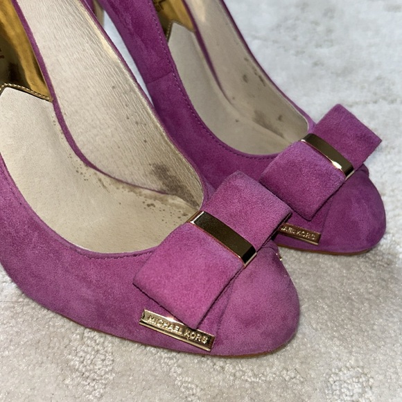 Michael Kors-purple suede 4in heels - Picture 6 of 8